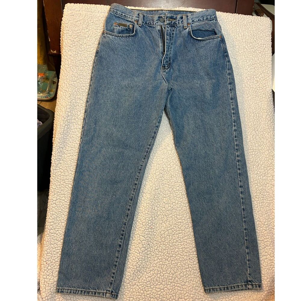 Vintage Mom Jeans Made in USA Calvin Klein Y2K 90s High Rise Denim Jeans Blue